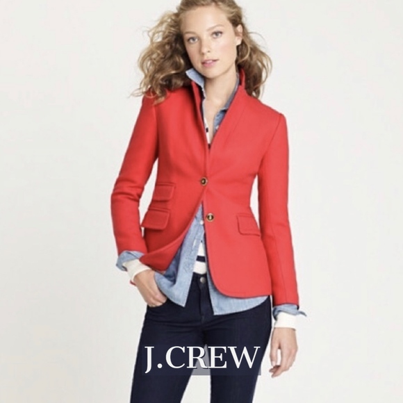 J. Crew Jackets & Blazers - J.Crew Hacking Wool Double-Surge Coral Jacket EUC